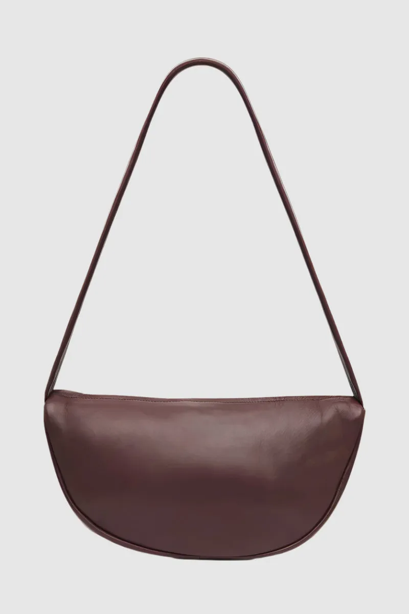 St Agni Soft Crescent Bag in Plum