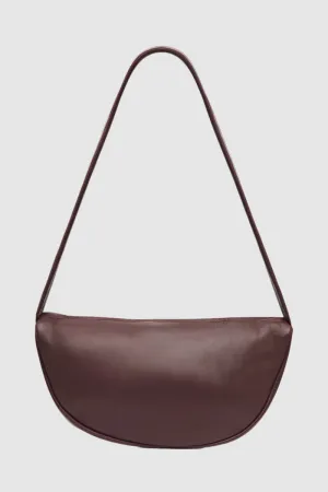 St Agni Soft Crescent Bag in Plum