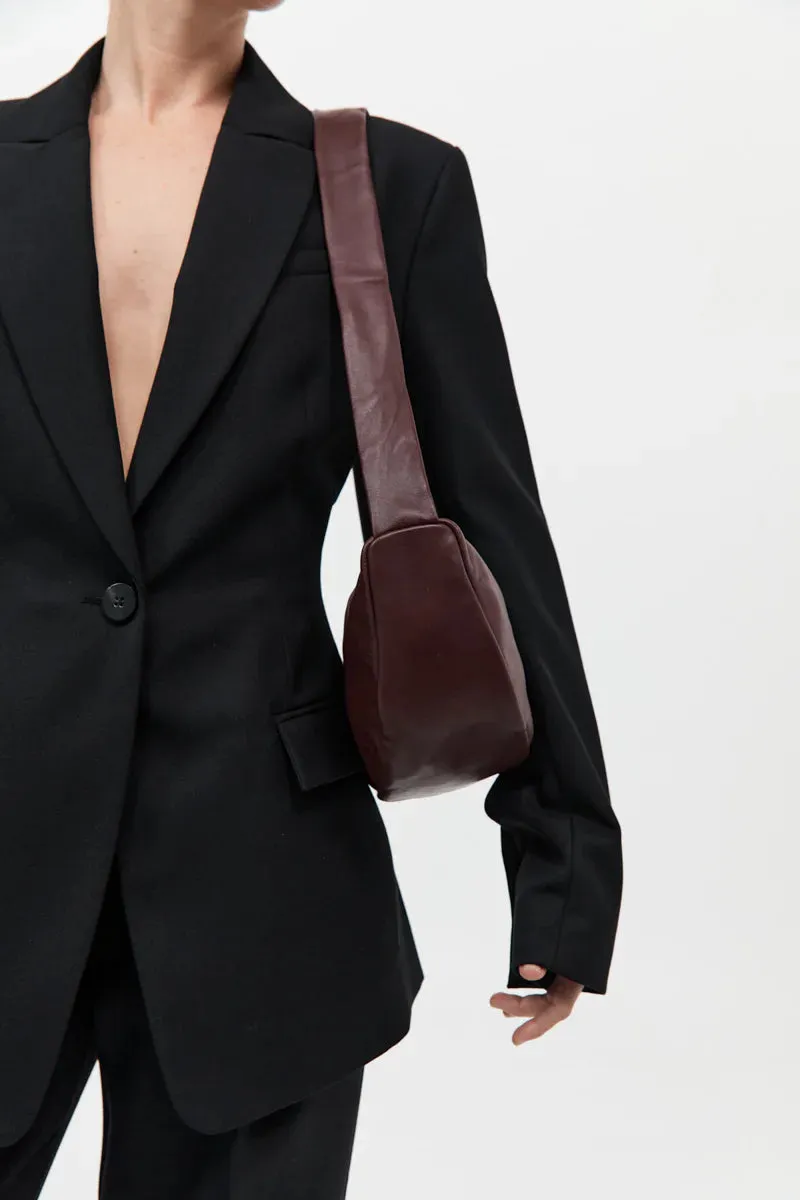 St Agni Soft Crescent Bag in Plum