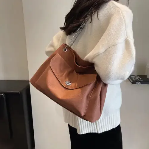 Stylish Olive Green Leather Shoulder Bag