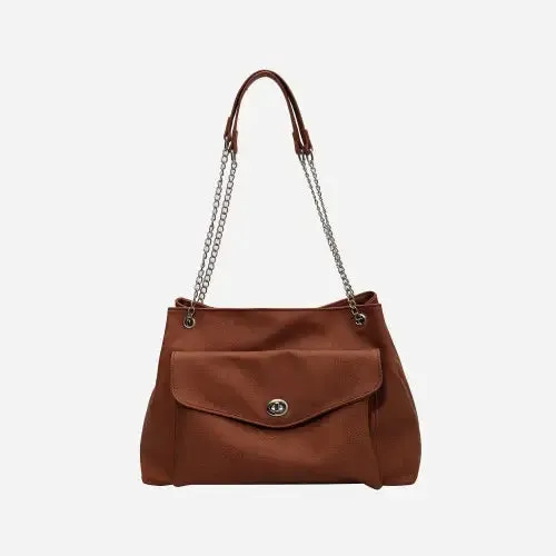 Stylish Olive Green Leather Shoulder Bag