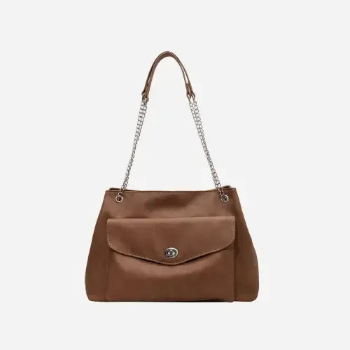 Stylish Olive Green Leather Shoulder Bag
