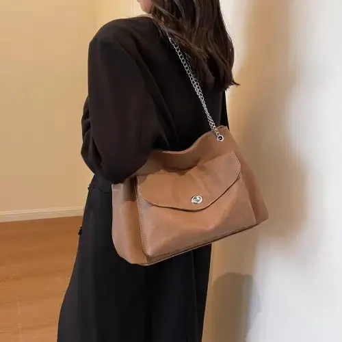 Stylish Olive Green Leather Shoulder Bag
