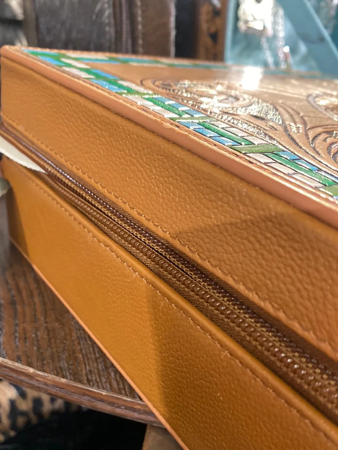 Tooled Leather Jewelry Box